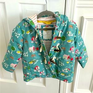 Mini Boden brook blue farmyard water resistent jacket LIKE NEW